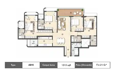 3.5 BHK-1313 Sq.ft